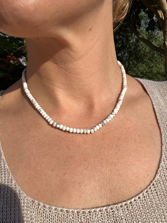 Faceted Howlite Disk