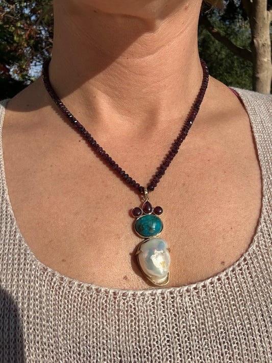 Baroque Pearl and Turquoise