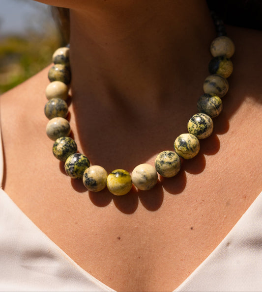 Gaspeite with Black Agate