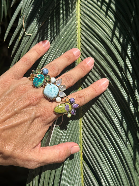 Atlantisite, Charoite and Opal