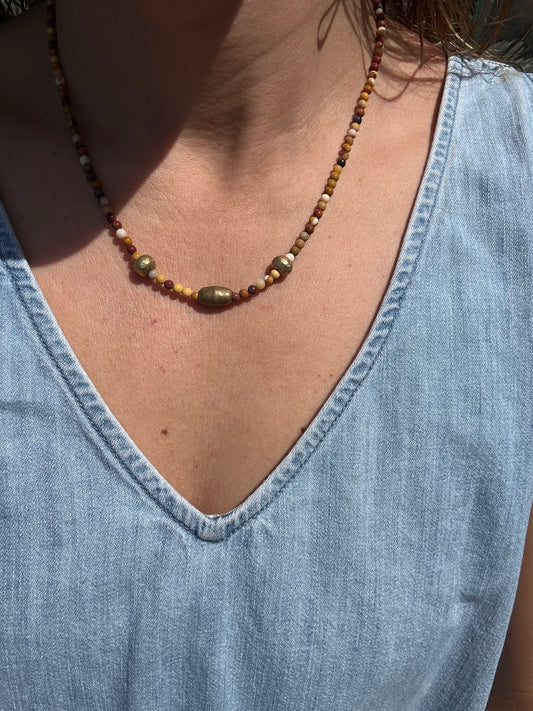 Mookaite and Nigerian Beads
