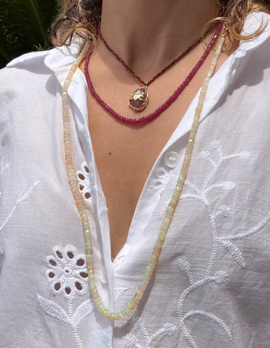Very Long Faceted Shiny Opals