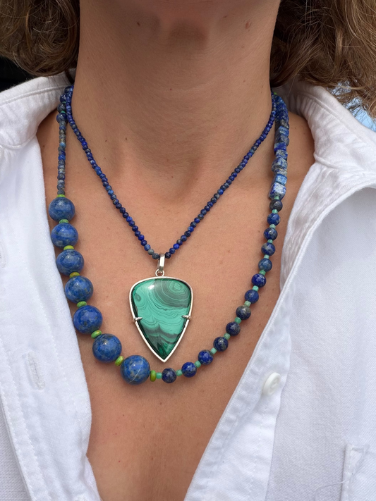 Mixed Sodalite and Lapis with a touch of emerald and Turquoise