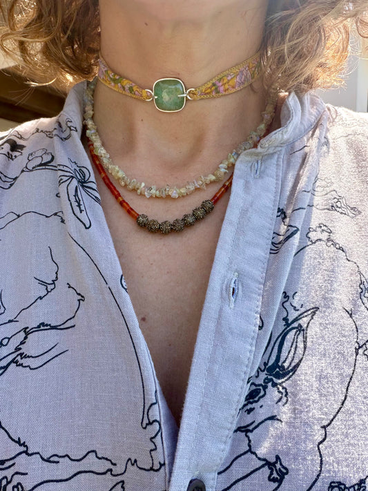 Aventurine Choker Pendant