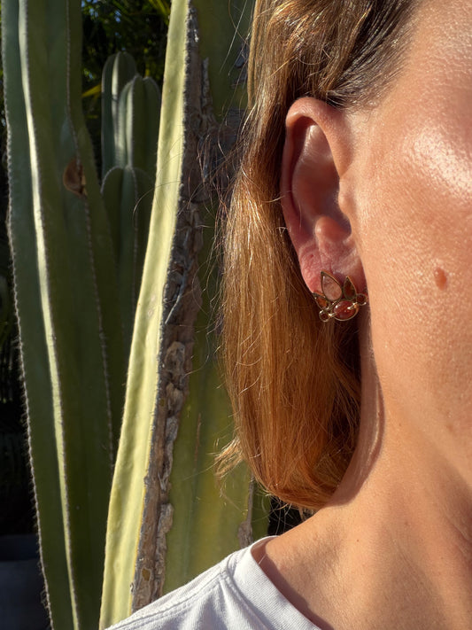 Sapphire and Sunstone Earrings