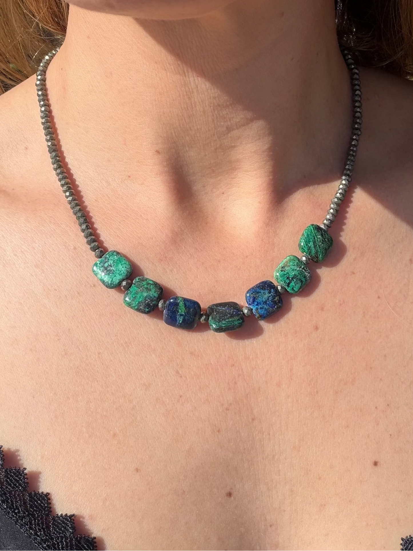 Malachite and Azurite with Pyrite