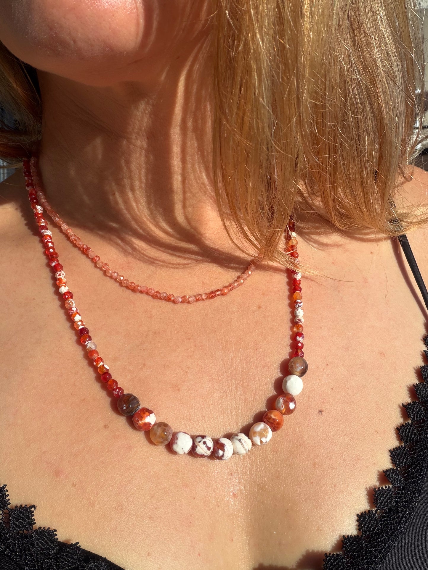 Small and Médium Orange Agate