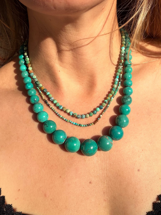 Mini Faceted Turquoise Rounds