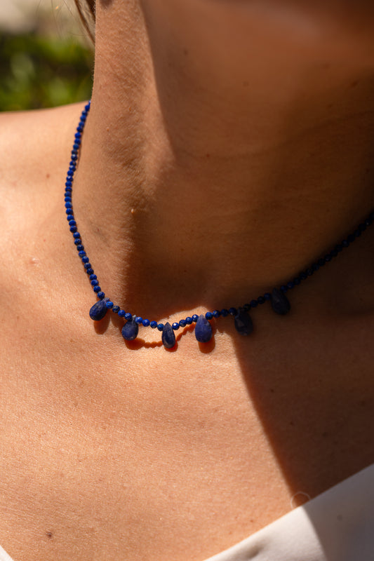 Lapis Lazuli and Sapphire drops