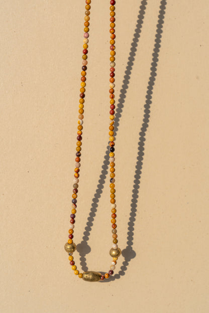 Mookaite and Nigerian Beads
