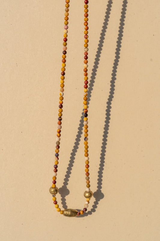 Mookaite and Nigerian Beads