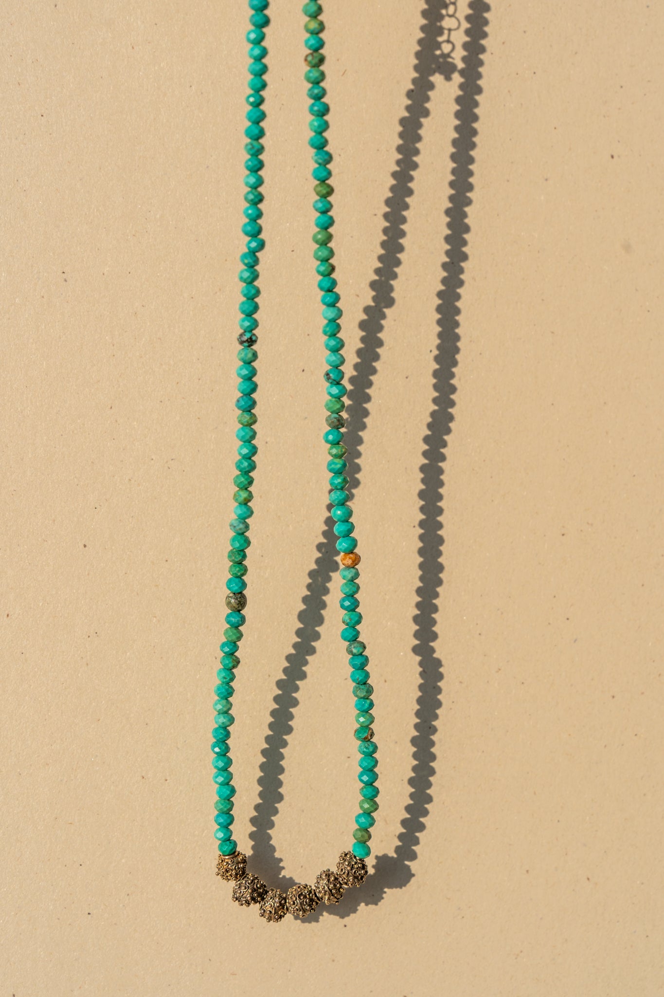 Faceted Turquoise with  Nigerian Beads