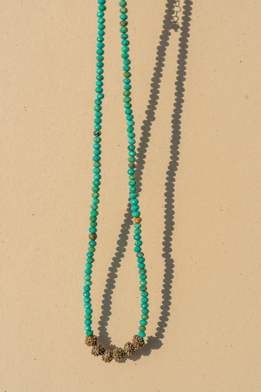 Faceted Turquoise with  Nigerian Beads