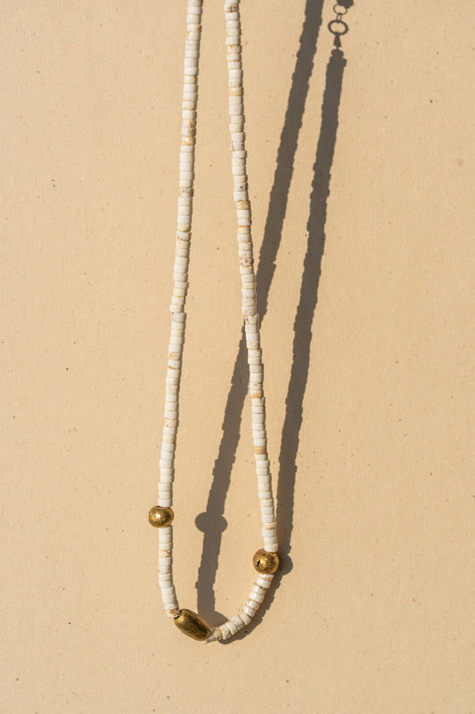 Howlite Wheels with Nigerian Beads