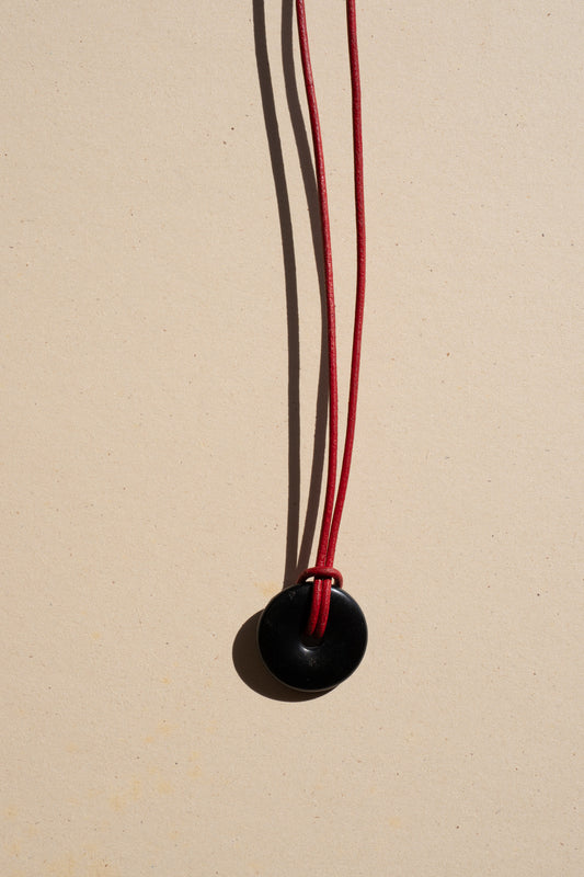 Obisian Donut in Red leather