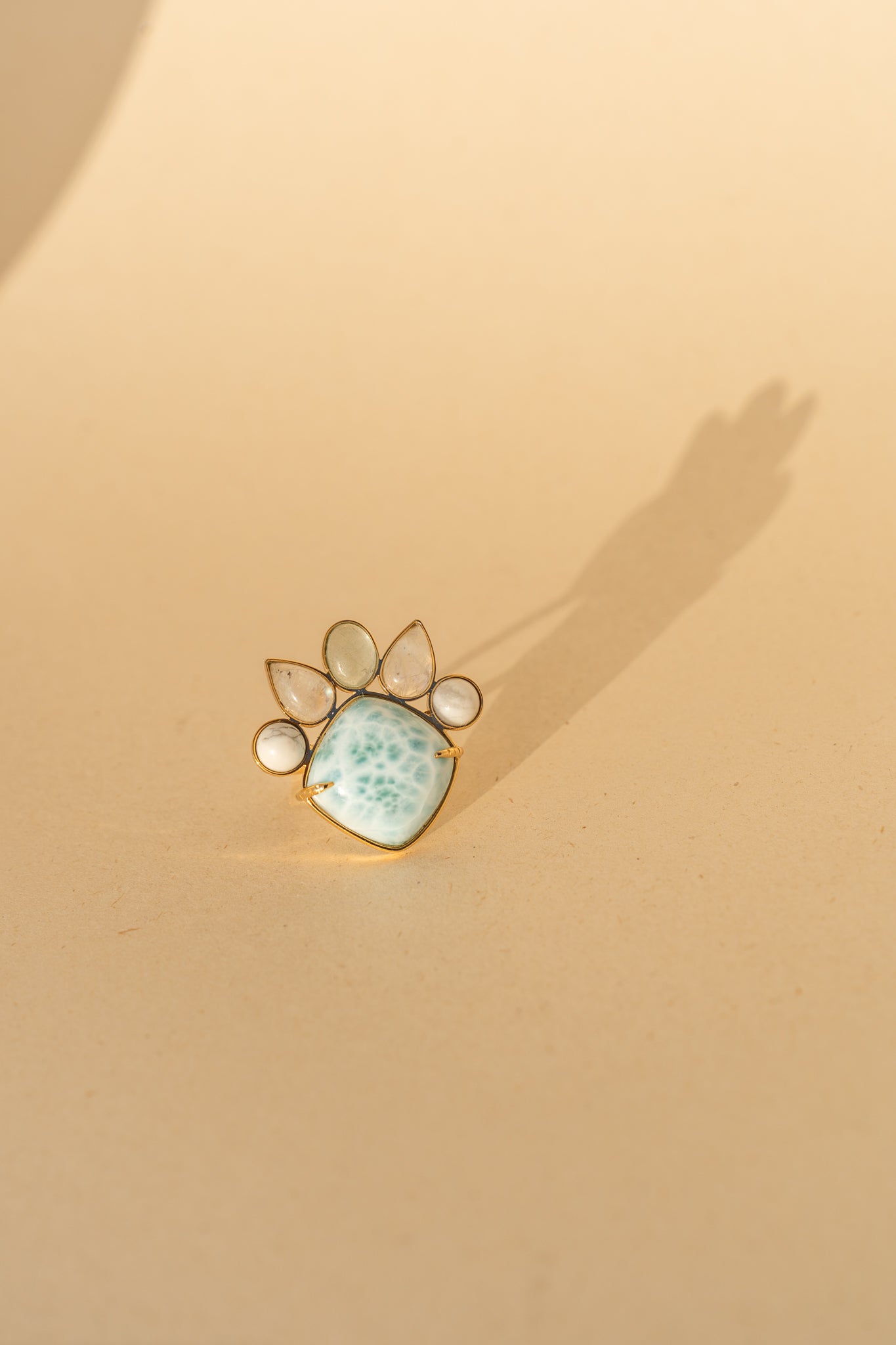 Square Larimar, Howlite, Aquamarine and Moonstone