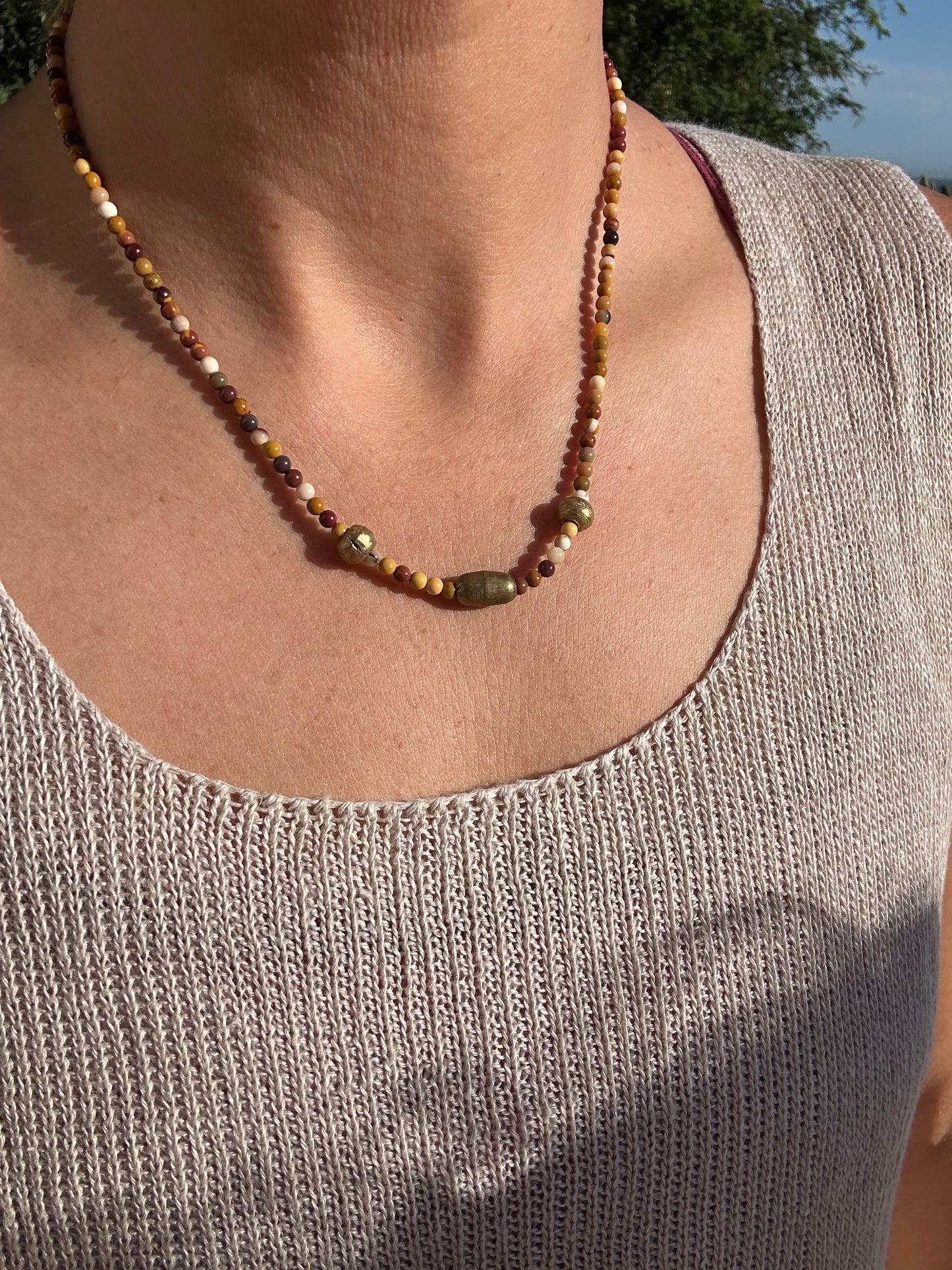 Mookaite and Nigerian Beads