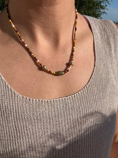 Mookaite and Nigerian Beads