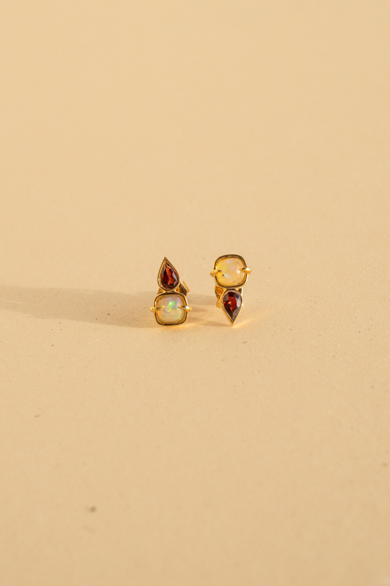 Square shiny Opal and Garnets