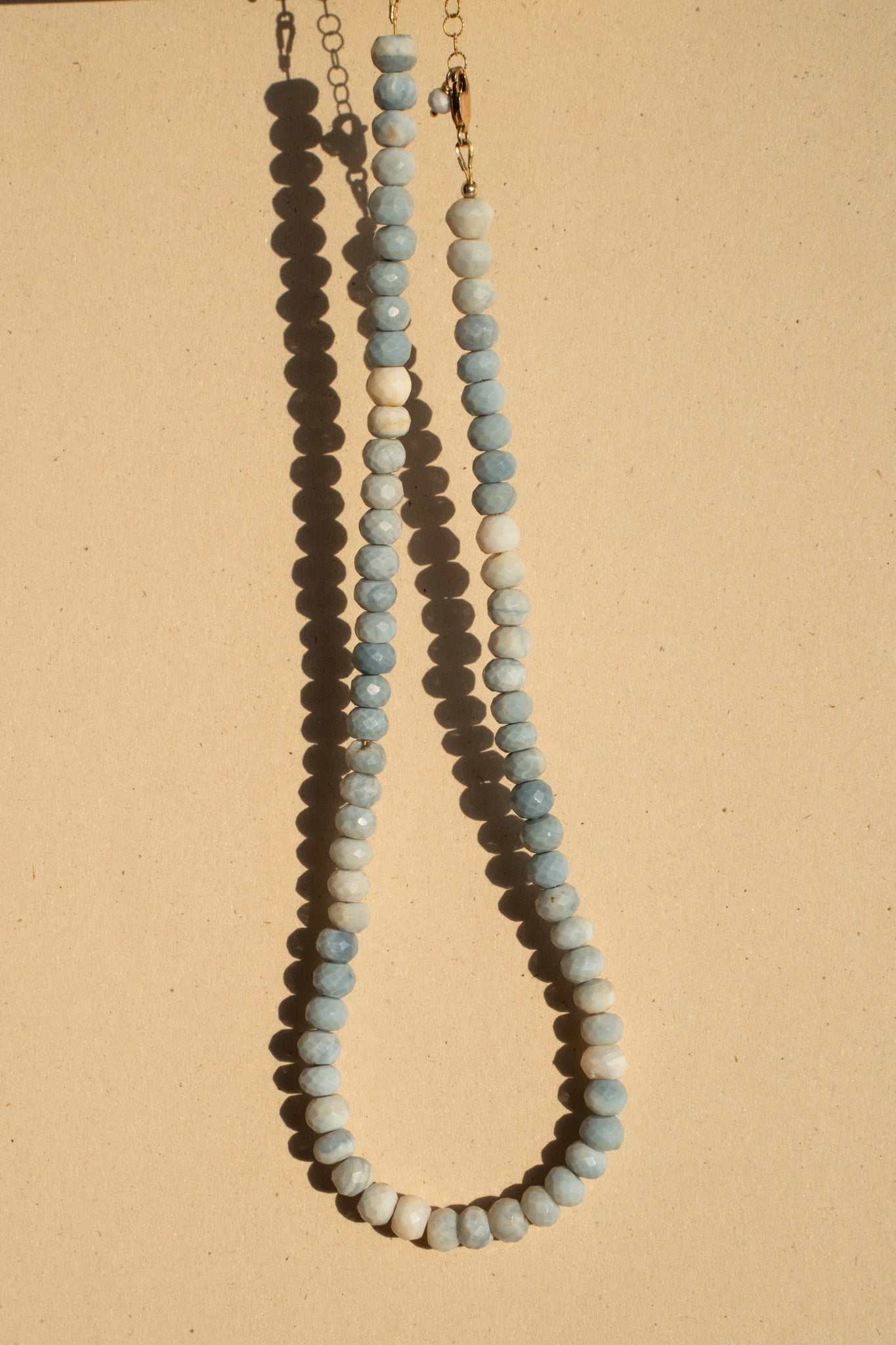 Faceted Blue Opal Disks