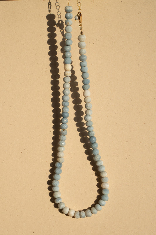 Faceted Blue Opal Disks