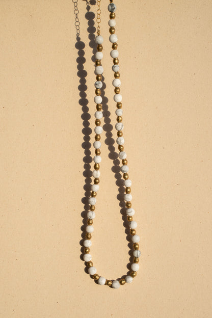Howlite Rounds with Nigerian Beads