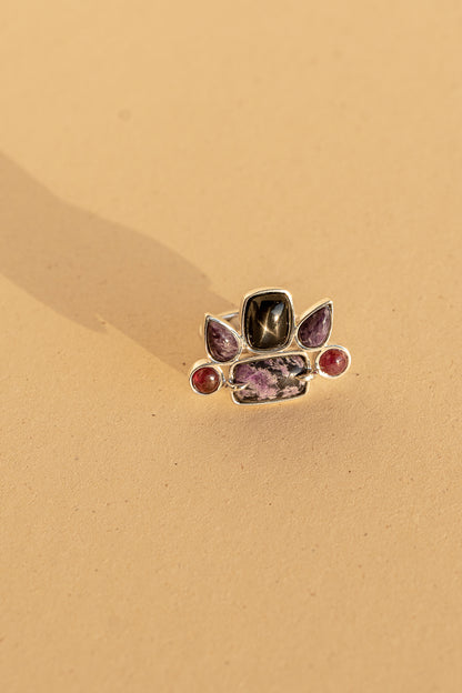 Charoite, Black Star and Ruby