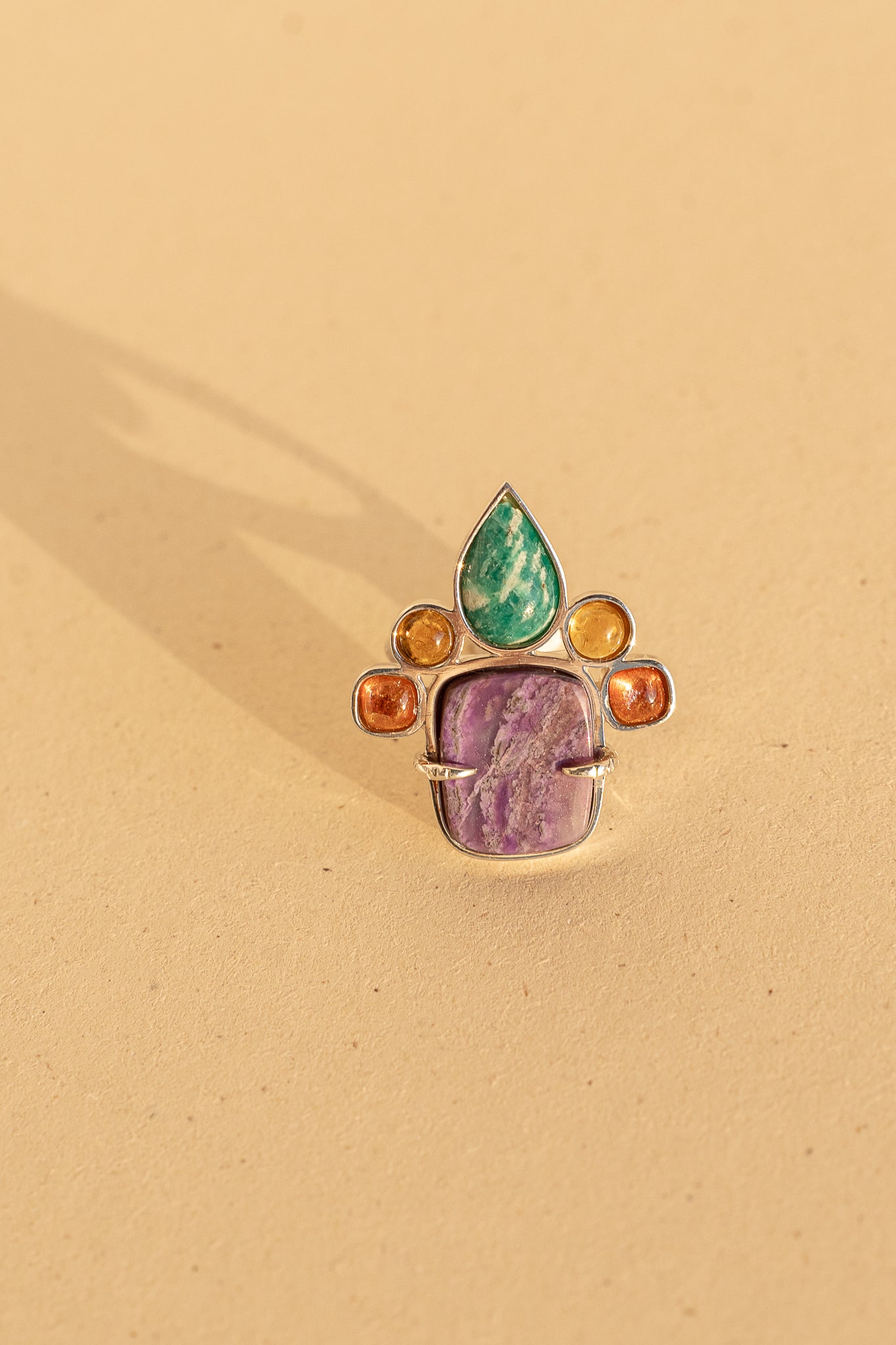 Charoite, SunStone and Garnet