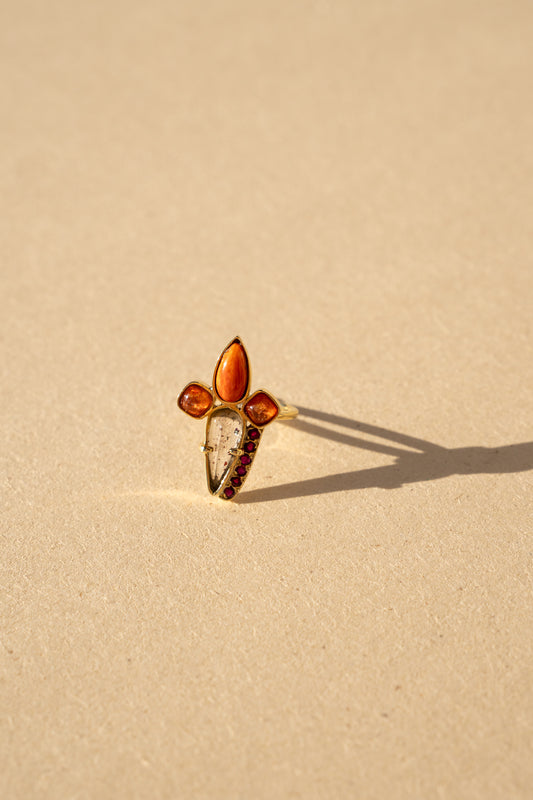 Touch of Rubies, Quartz, Sunstone and Coral