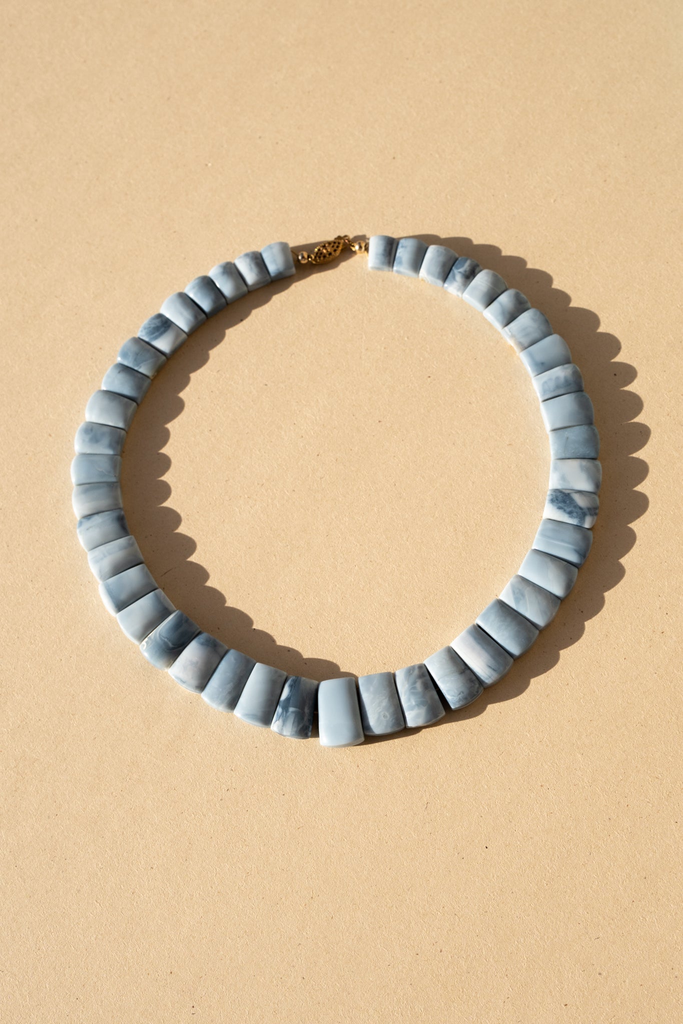 Blue Opal Circle Necklace