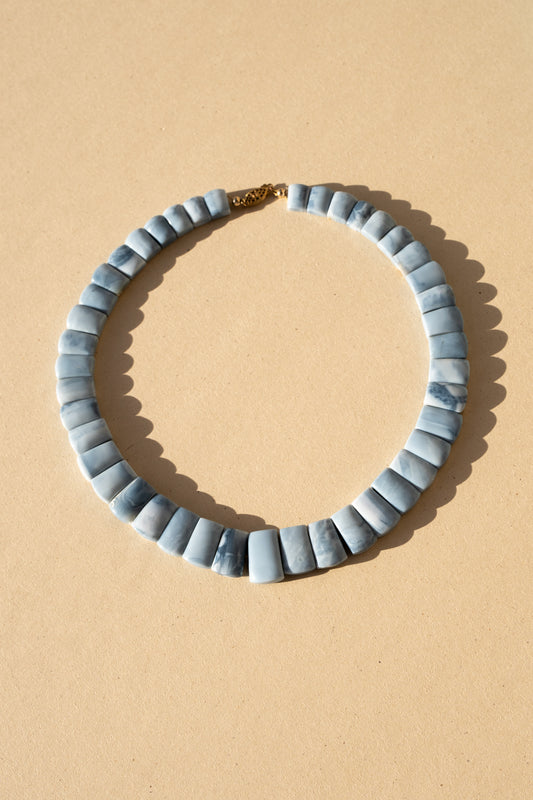 Blue Opal Circle Necklace
