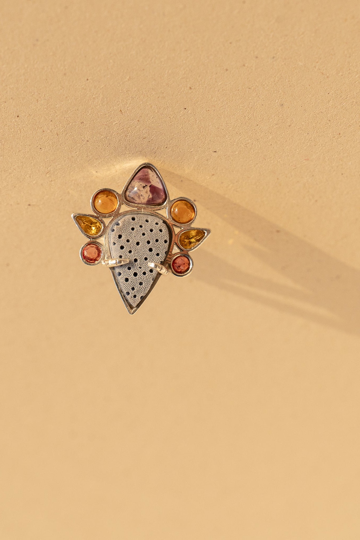 Blue coral, Sapphire, Garnet and Amethyst