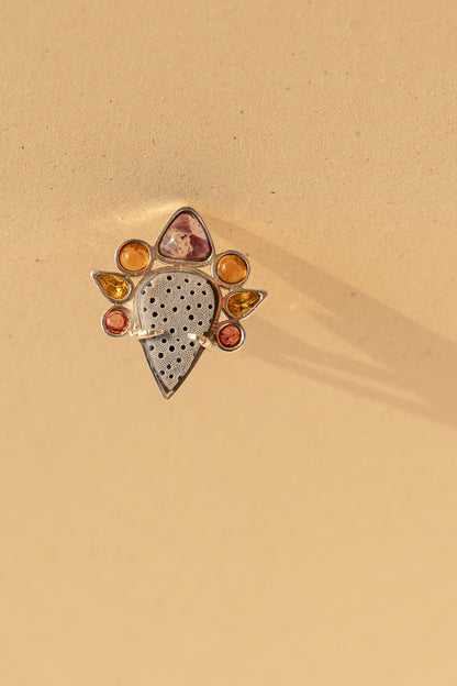 Blue coral, Sapphire, Garnet and Amethyst