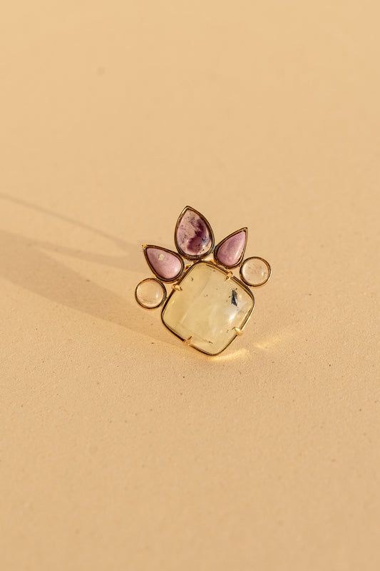 Prehnite, Amethyst, Chariot and Rose Quartz