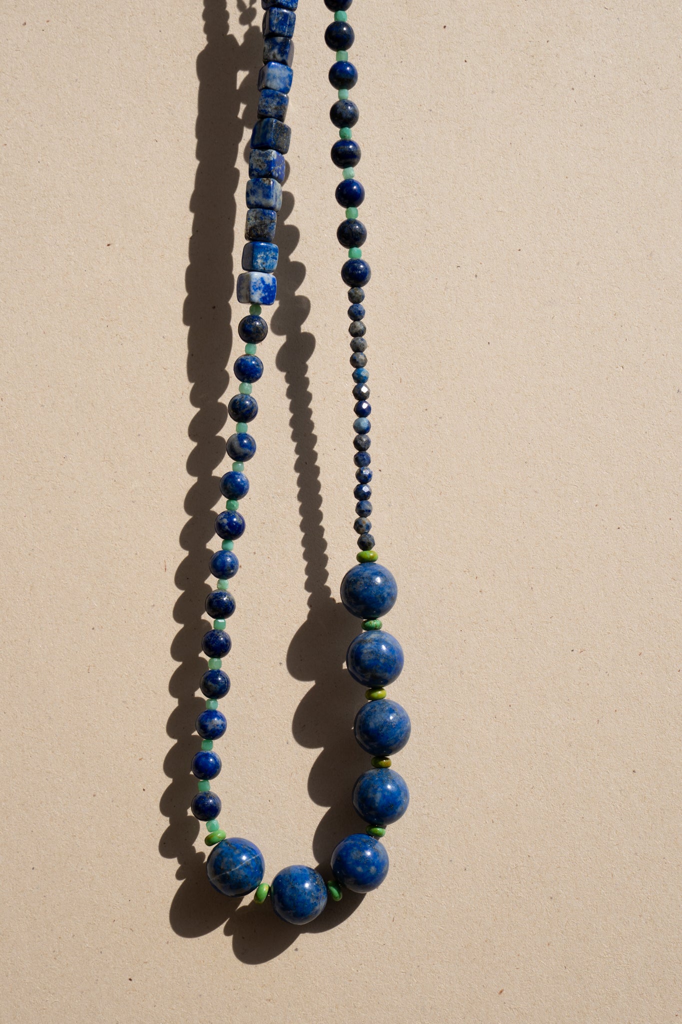 Mixed Sodalite and Lapiz with a touch of emerald and Turquoise