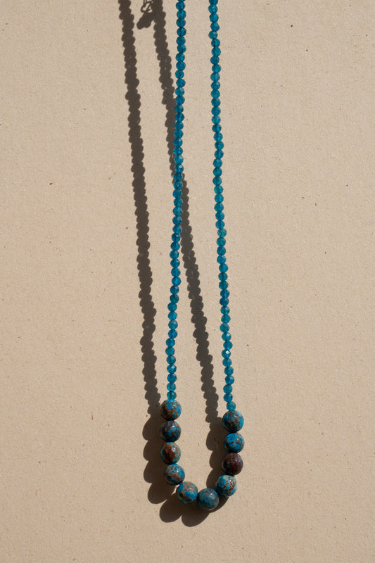 Blue Apatite with Chrysocolla