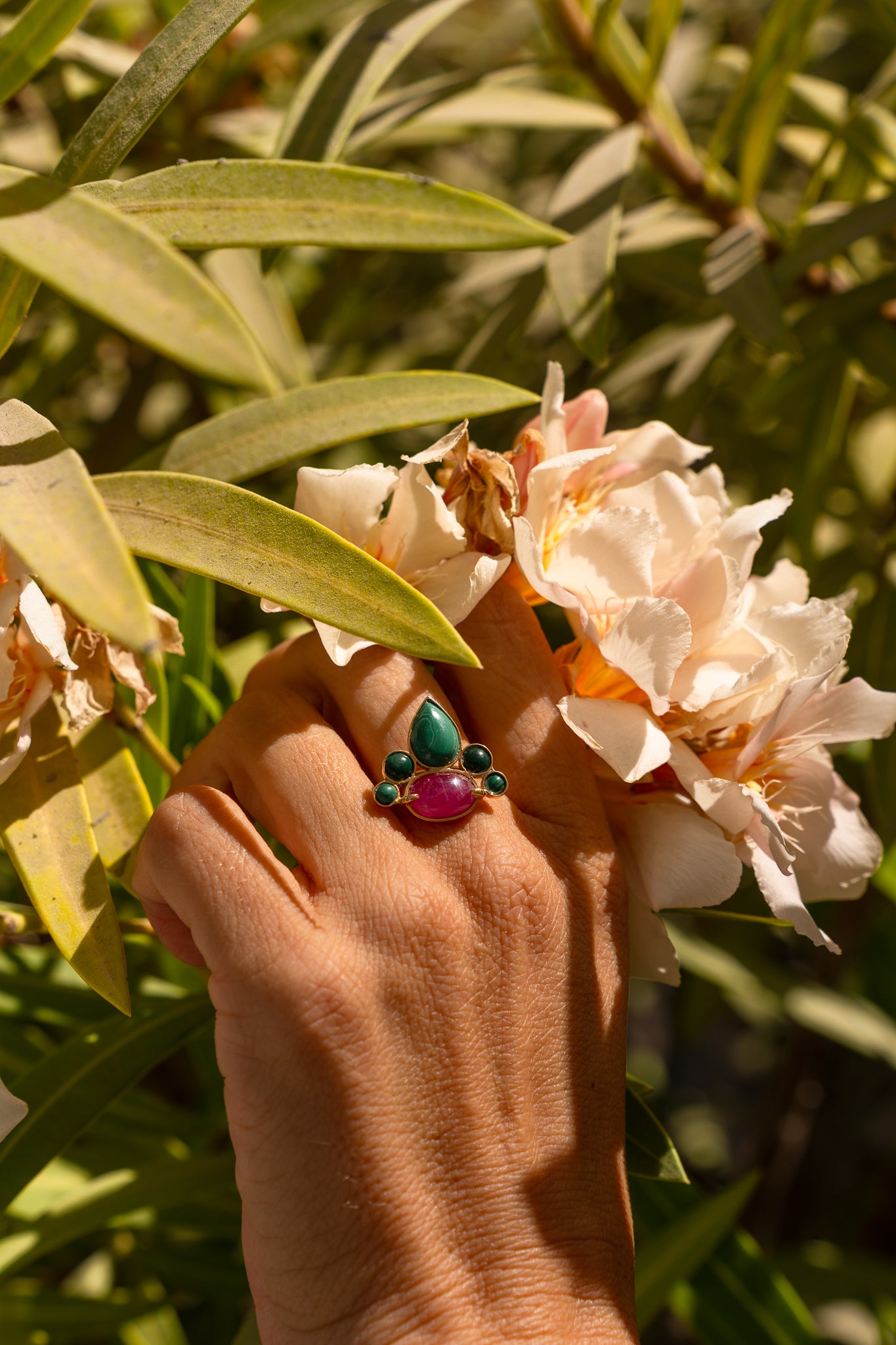 Ruby with Malachite