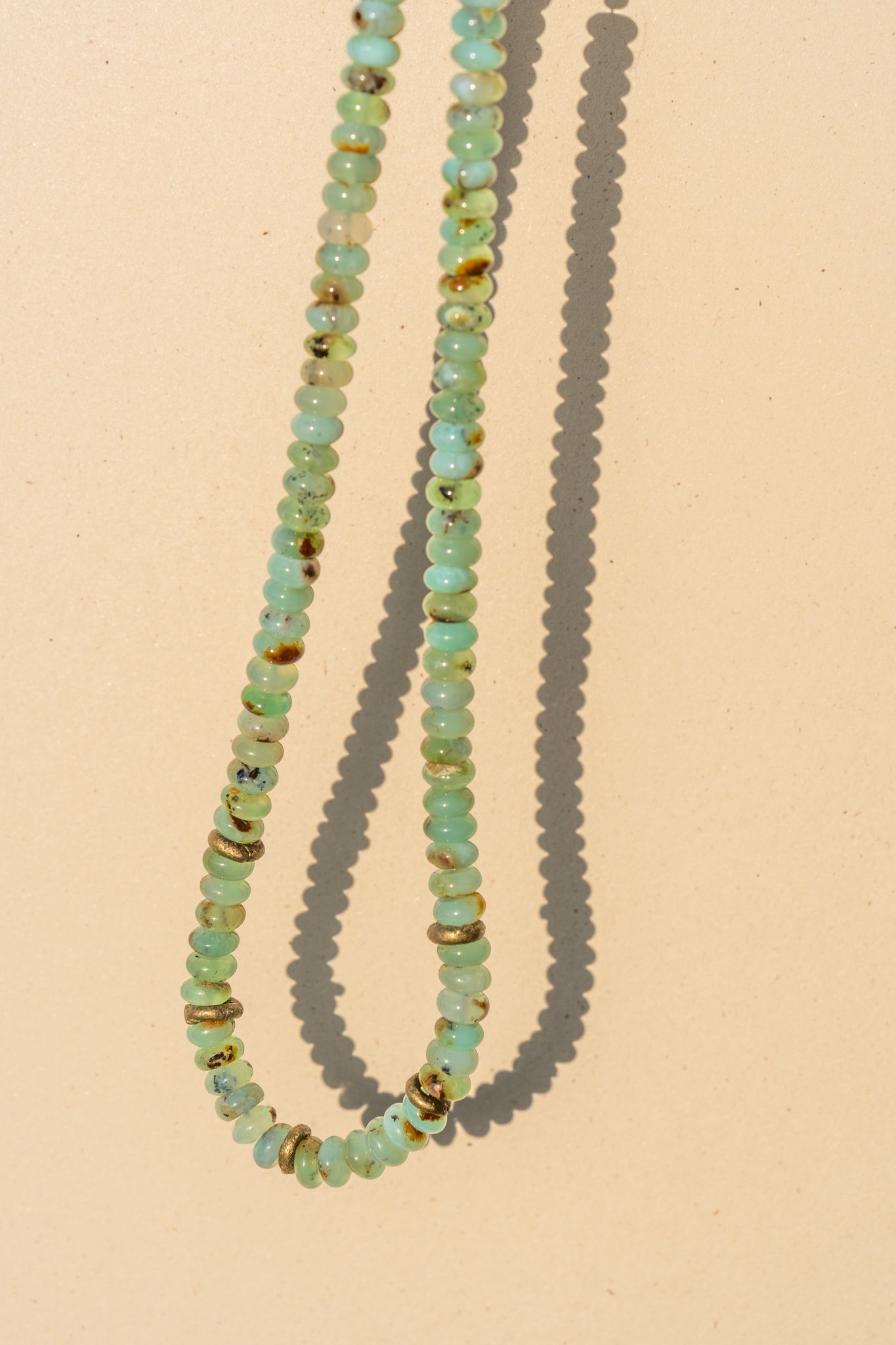Chrysoprase Big Puka with Nigerian bead