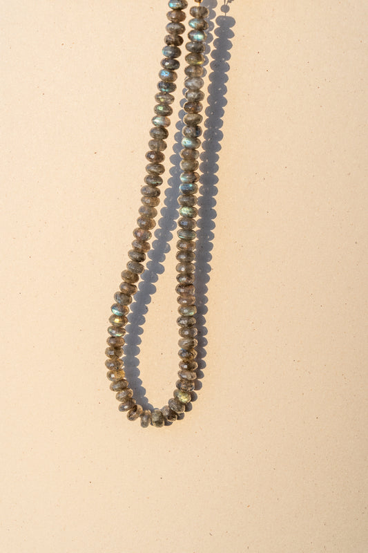 Faceted labradorite puka