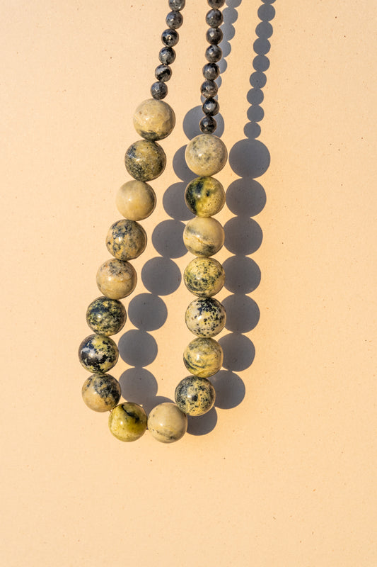 Gaspeite with Black Agate