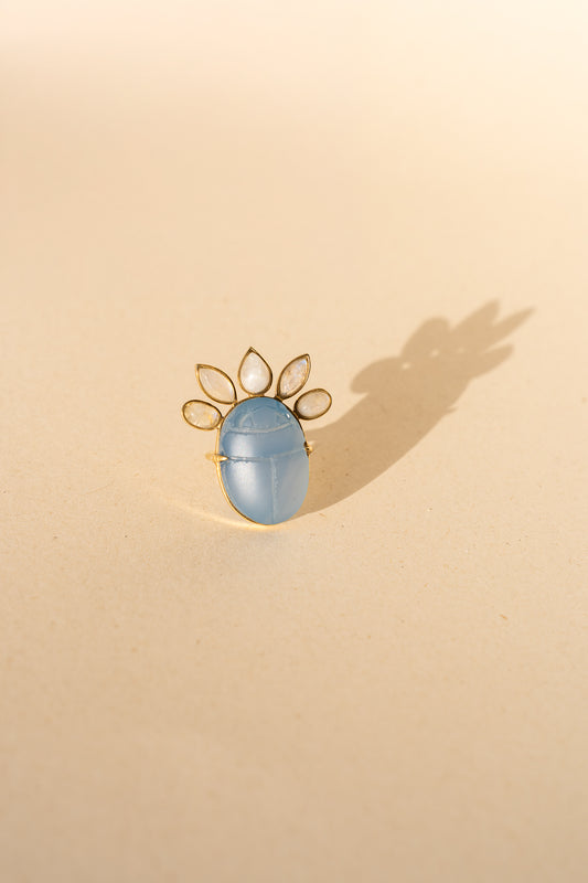 Egyptian Scarab and Moon Stone