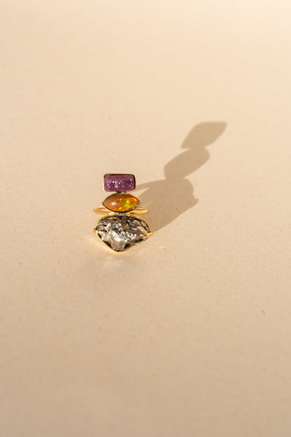 Meteorite, Opal and Rough Ruby