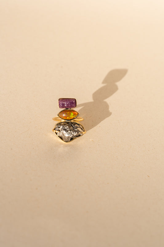 Meteorite, Opal and Rough Ruby