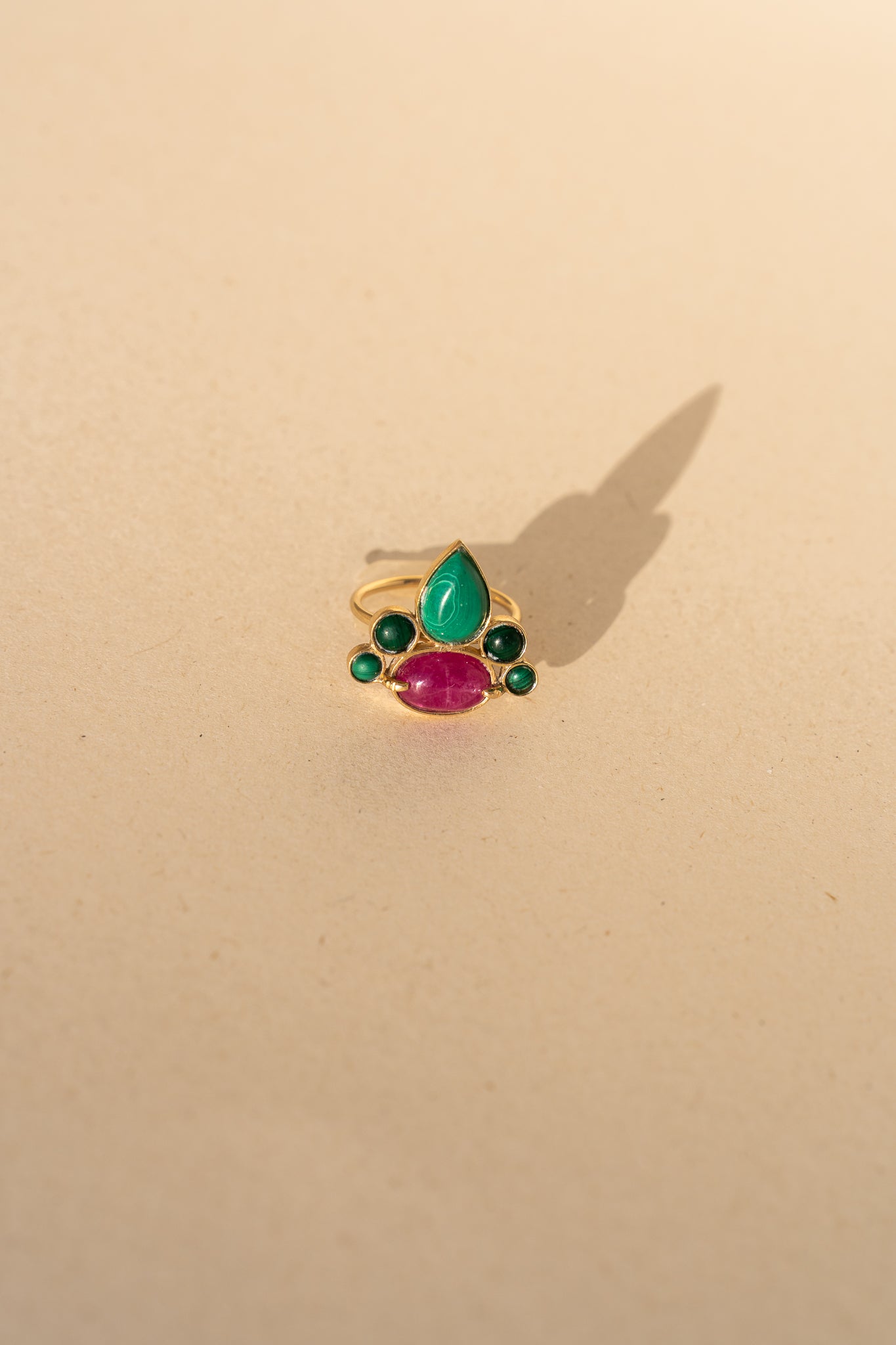 Ruby with Malachite