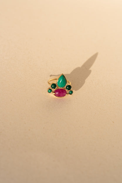 Ruby with Malachite