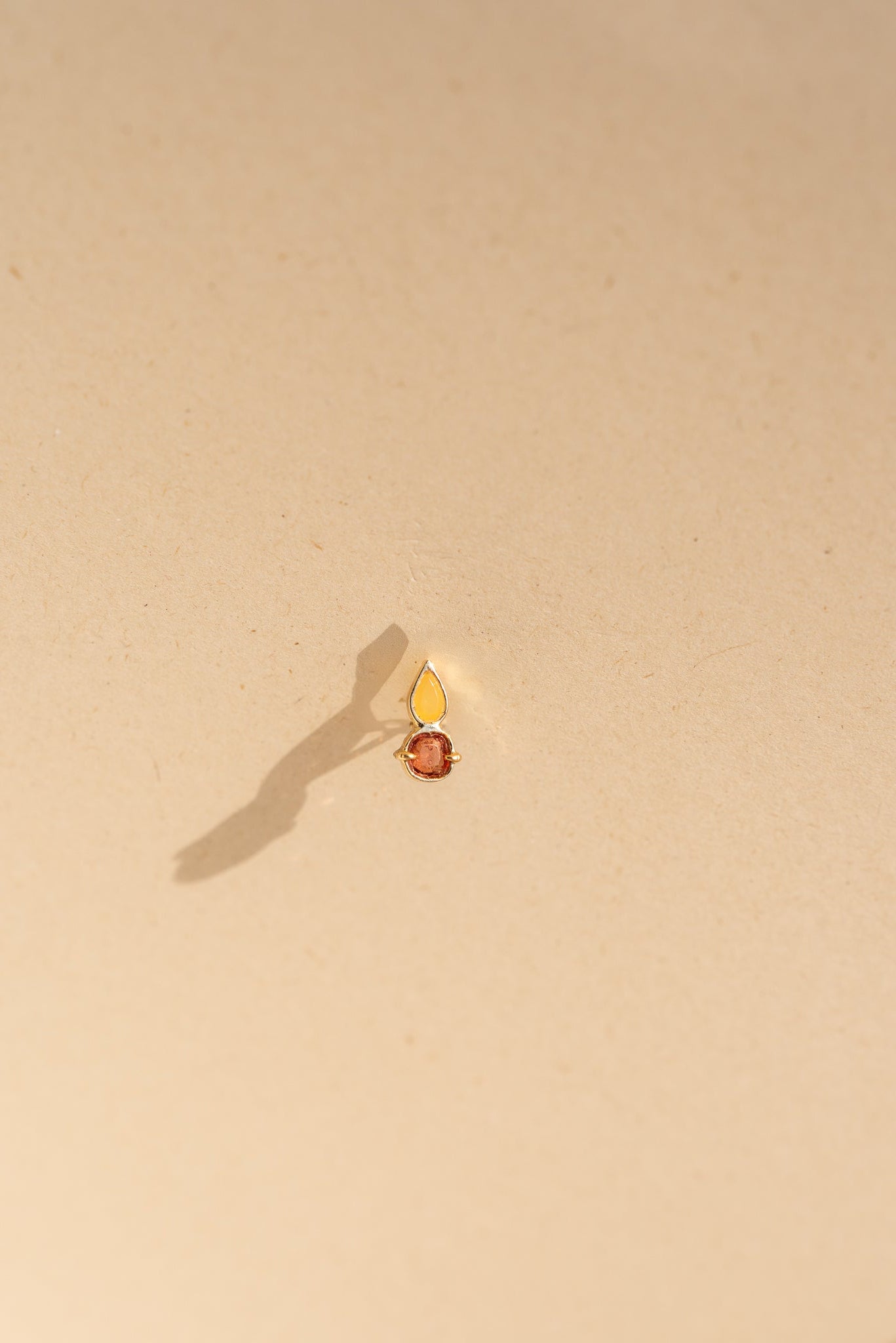 Yellow Square Sipnel and opal drop 