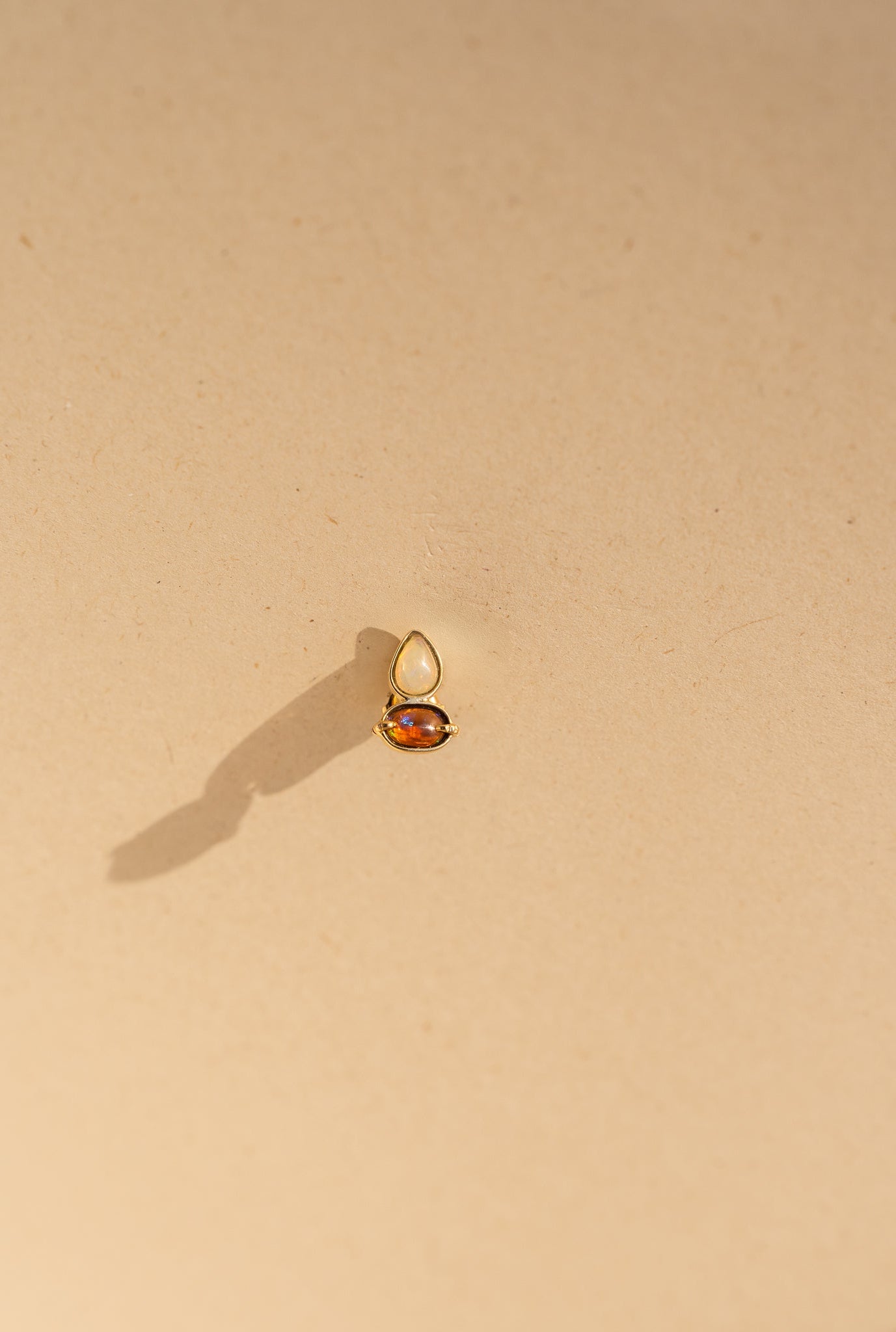 Yellow garnet and white Opal