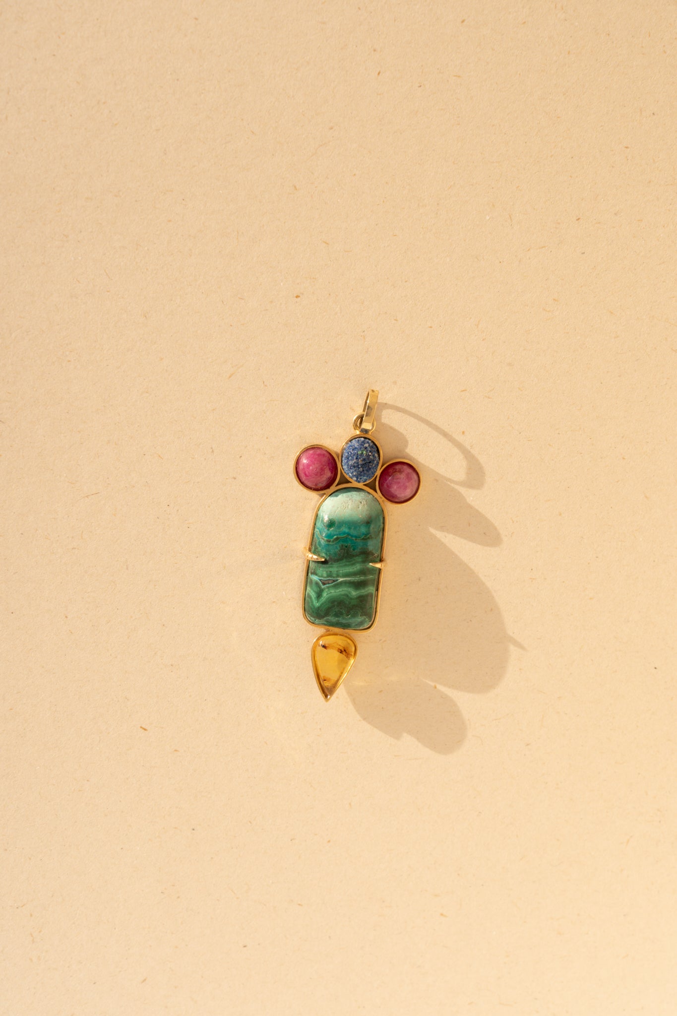 Ruby, Malachite, Azurite and Amber