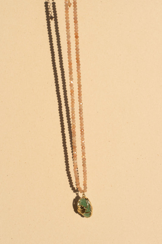 Sunstone with Scarab Pendant