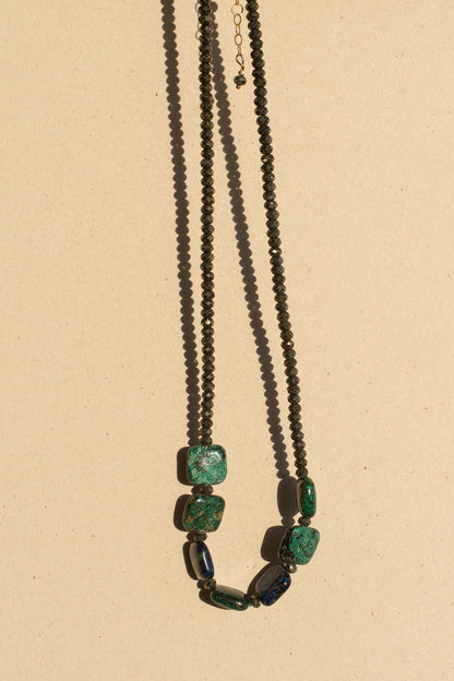 Malachite and Azurite with Pyrite